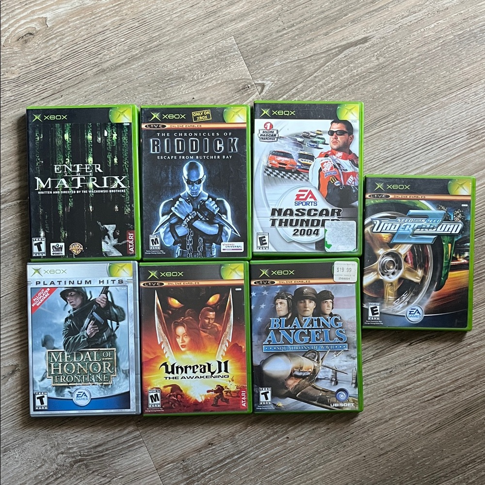 7 Used xBox Games Medal of Honor Matrix NASCAR